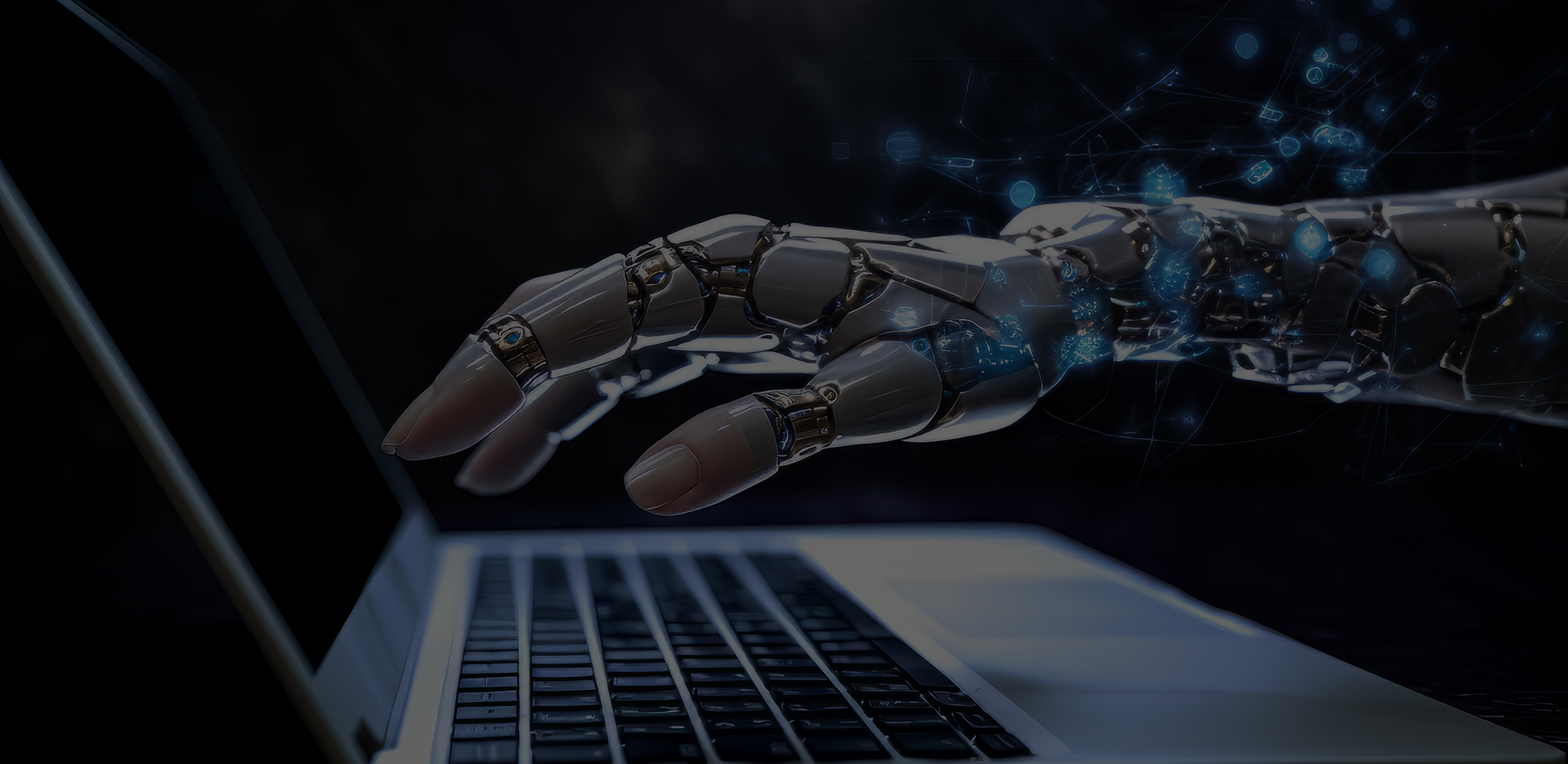 Case studies background with robotic arm